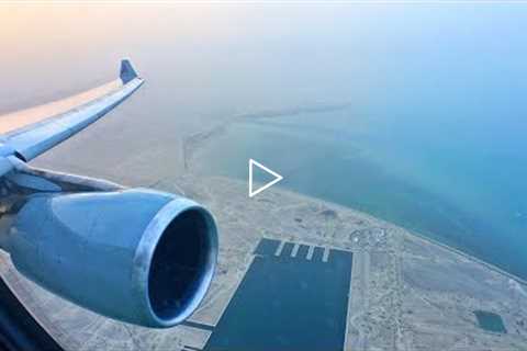 QATAR AIRWAYS A330-200 Sunset Landing at Doha Hamad International Airport!