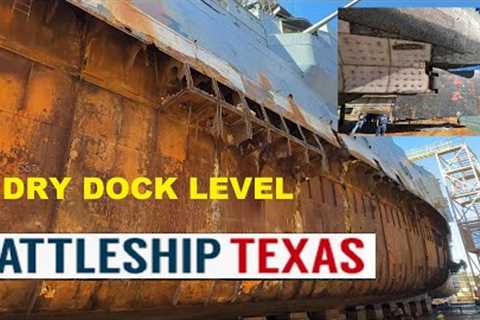 Battleship Texas USS Texas Surface Level Dry Dock  Video
