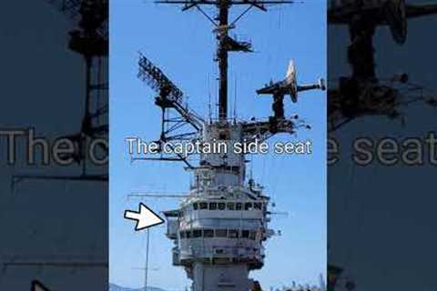 Where is the captain''s cabin, chair, and seat located on an aircraft Carrier?