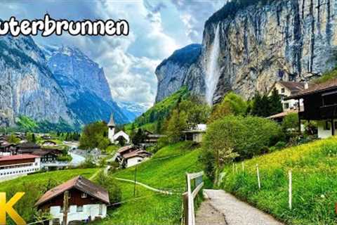 Lauterbrunnen, Switzerland walking tour 4K - A paradise on Earth - The most beautiful village