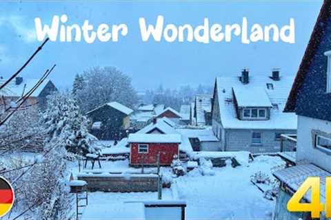 Snowy walk in winter wonderland 4K - Braunlage, Germany, a Beautiful town in the Harz