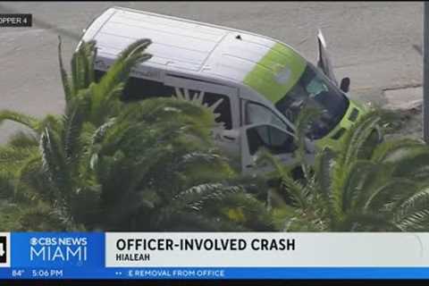 Miami-Dade police officer hospitalized following crash in Hialeah Gardens