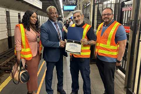 Guardian Angel: Subway worker honored after saving man from tracks