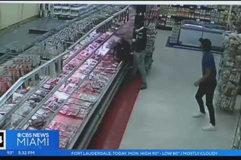 Store manager threatened with knife by suspected meat bandit