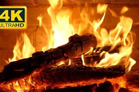 FIREPLACE 4K 🔥 Cozy Fire Ambience (12 HOURS). Fireplace video with Burning Logs & Fire Sounds