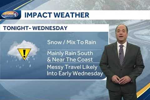 Video: Snow, mix, rain to make for messy travel