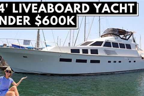 Perfect LA Liveaboard Boat $439,000 1971 BERTRAM 74 Complete Refit Classic Motor Yacht Tour