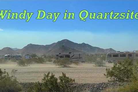 WINDY DAY IN QUARTZSITE ARIZONA | WINTER CAMPING | LONG TERM VISITOR AREA | HI JOLLY CEMETERY