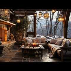 Warm Winter Relaxing Coffee Shop | Mellow Jazz Music With Crackling Fireplace Sound For Work, Study