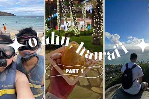 o''ahu, hawai''i travel vlog 🌊  pillbox hike, farmers market, snorkeling, chicken katsu, shave ice ..